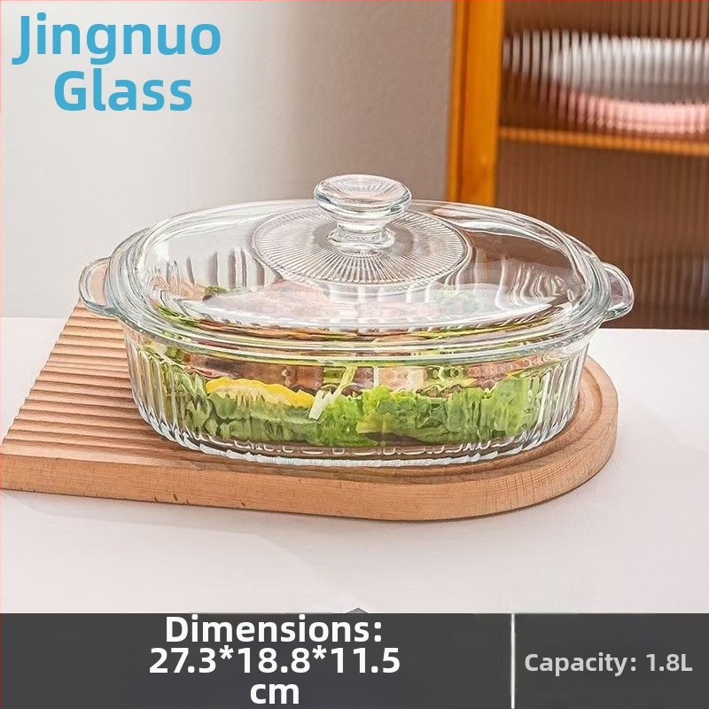 Borosilikaatkuumuskindel klaasist kristallpliit majapidamises kasutatav mikrolaineahi binauraalne küpsetusnõu ristkülikukujuline köögitarvik kalataldrik