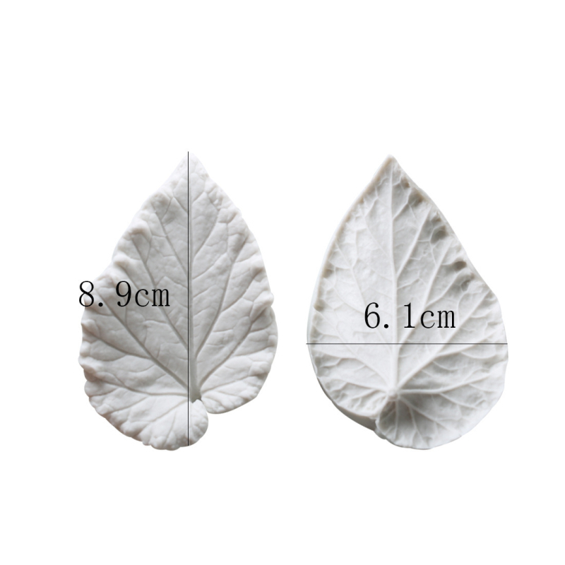 Двустранна силиконова форма за листа от бегония, пресоваща глинена форма за зърно, обръщаща се захарна форма за листа от бегония