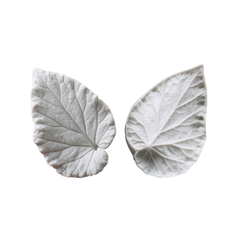 Двустранна силиконова форма за листа от бегония, пресоваща глинена форма за зърно, обръщаща се захарна форма за листа от бегония