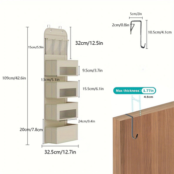 Ukse seinale riputatav kokkupandav kihiline konks PVC-aken multifunktsionaalne garderoobikapi hoiustuskott hulgimüük