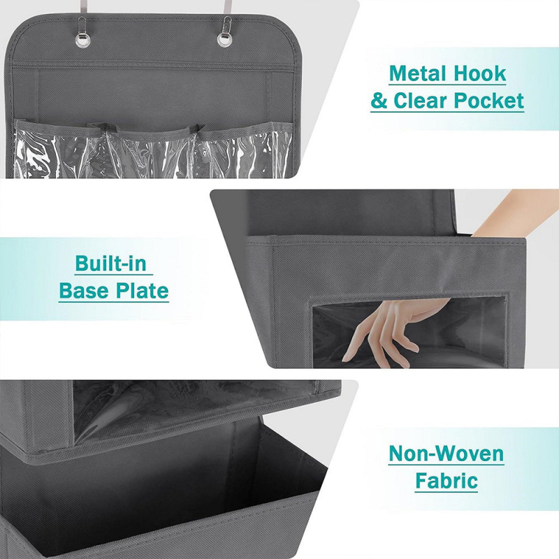 Ukse seinale riputatav kokkupandav kihiline konks PVC-aken multifunktsionaalne garderoobikapi hoiustuskott hulgimüük