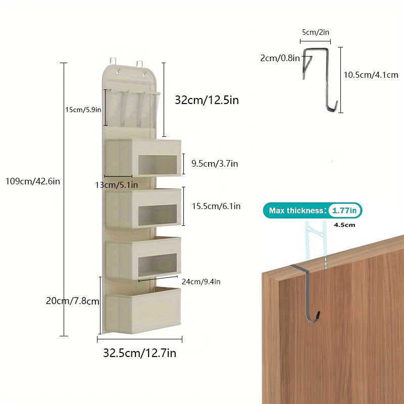 Ukse seinale riputatav kokkupandav kihiline konks PVC-aken multifunktsionaalne garderoobikapi hoiustuskott hulgimüük