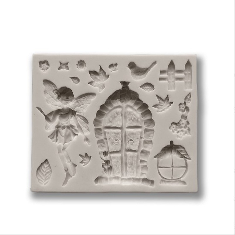 „European Castle House Collection“ šokoladinio angelo fėjos namelio sodo apverčiamo cukraus gipso silikoninių formų rinkinys