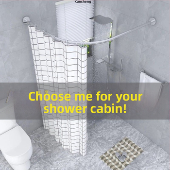 Κουρτίνα μπάνιου από αδιάβροχο ύφασμα, χωρίς τρυπήματα, καμπύλη, κουρτίνα πόρτας μπάνιου με παχύρρευστη κουρτίνα, διαχωριστική κουρτίνα ντους