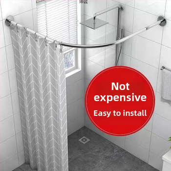 Κουρτίνα μπάνιου από αδιάβροχο ύφασμα, χωρίς τρυπήματα, καμπύλη, κουρτίνα πόρτας μπάνιου με παχύρρευστη κουρτίνα, διαχωριστική κουρτίνα ντους