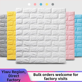Tiesioginiai gamykliniai 3D sienų lipdukai, atsparūs susidūrimui, lipnūs tapetai, putplasčio plytų vandeniui atsparūs tapetai