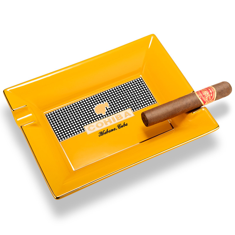 Cigāru pelnutrauks, keramikas, liels diametrs, 3 atveres, Eiropas stila viesistabas dekors, dāvanu kaste, kubiešu pelnutrauks