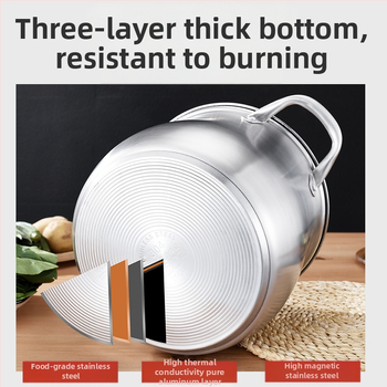 304 από ανοξείδωτο χάλυβα υψηλής κατσαρόλας σούπας με βαθύ τύμπανο μεγάλης χωρητικότητας, κατσαρόλα σούπας διπλού πυθμένα, ατμόλουτρο, κατσαρόλα σούπας για στιφάδο, δώρο κατσαρόλα