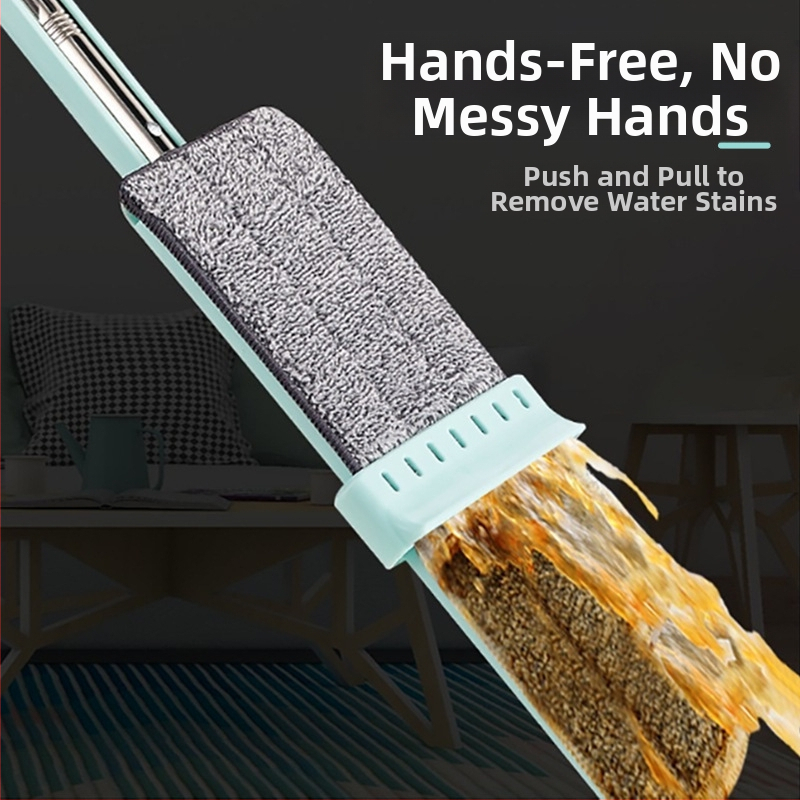 Моп за мокро и сухо почистване с двойна употреба, абсорбиращ влагата, моп за под, домакински моп, нетен източник, поколение моп за миене на ръце без коса