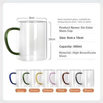 Κύπελλο από βοριοπυριτικό γυαλί με λαβή για οικιακή χρήση, ανθεκτικό στη θερμότητα, ανθεκτικό στη θερμότητα, γυναικείο κοστούμι πράσινου τσαγιού για τους επισκέπτες