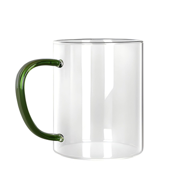 Κύπελλο από βοριοπυριτικό γυαλί με λαβή για οικιακή χρήση, ανθεκτικό στη θερμότητα, ανθεκτικό στη θερμότητα, γυναικείο κοστούμι πράσινου τσαγιού για τους επισκέπτες