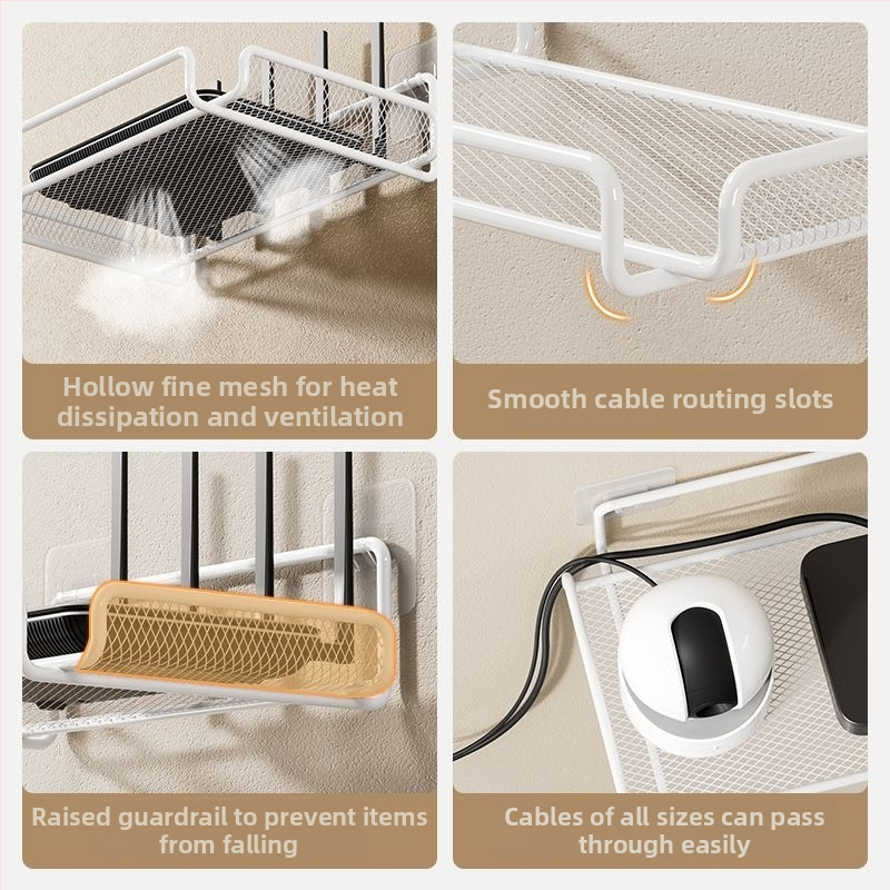 Стойка за съхранение на рутери, стойка за съхранение на телевизионна приставка, стенна скоба без дупки, скоба за кутия за съхранение на Wi-Fi