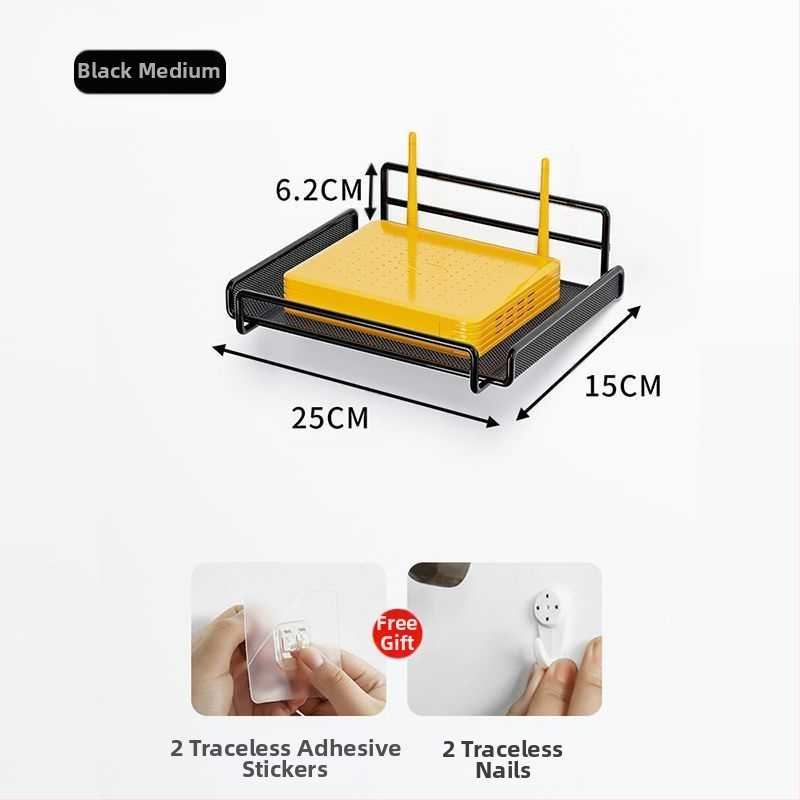 Router tárolóállvány, TV set-top box tárolóállvány, fali konzol, lyukmentes fali konzol, wifi tárolódoboz konzol