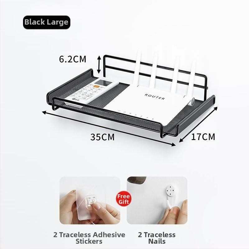 Router tárolóállvány, TV set-top box tárolóállvány, fali konzol, lyukmentes fali konzol, wifi tárolódoboz konzol