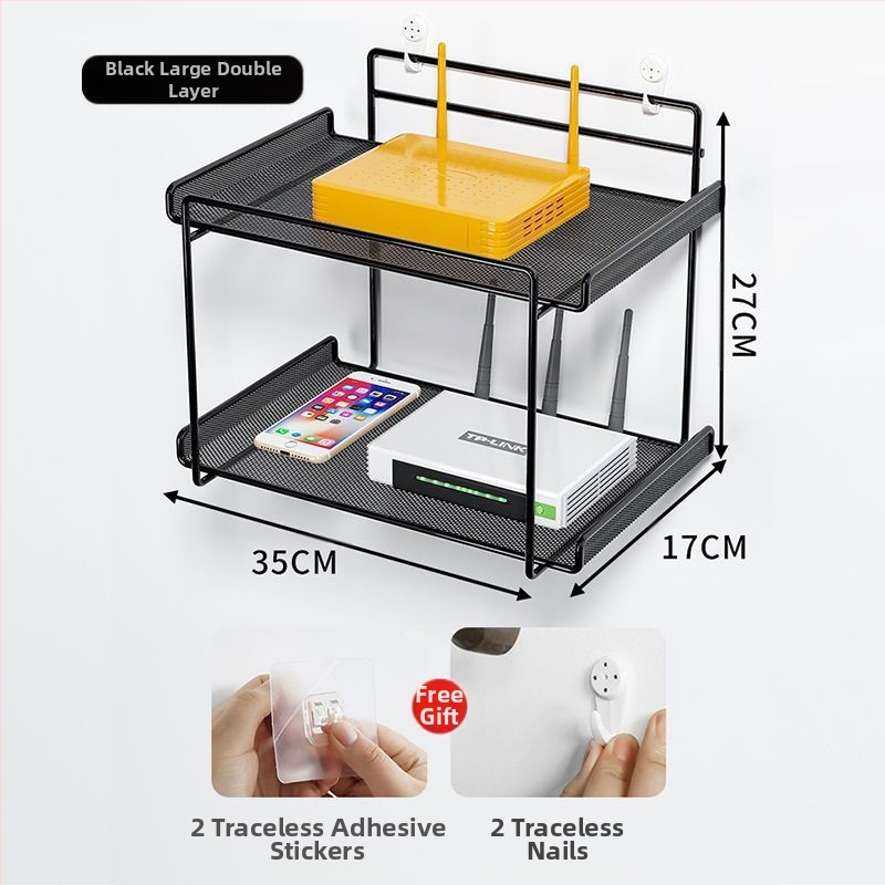 Router tárolóállvány, TV set-top box tárolóállvány, fali konzol, lyukmentes fali konzol, wifi tárolódoboz konzol