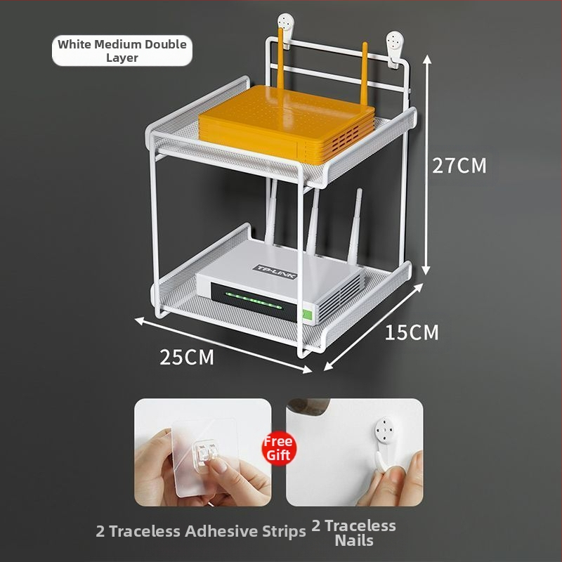 Router tárolóállvány, TV set-top box tárolóállvány, fali konzol, lyukmentes fali konzol, wifi tárolódoboz konzol