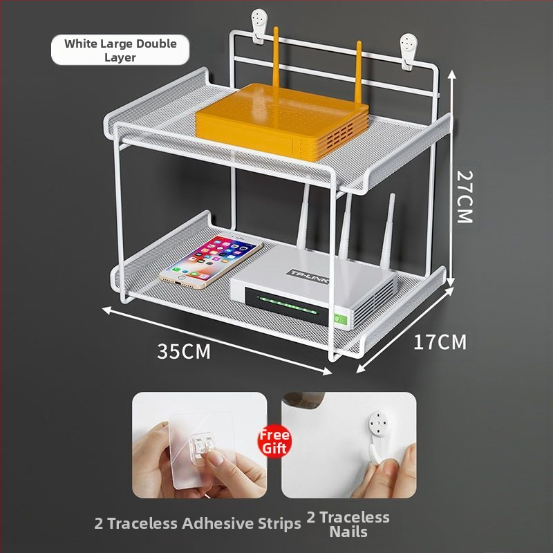 Router tárolóállvány, TV set-top box tárolóállvány, fali konzol, lyukmentes fali konzol, wifi tárolódoboz konzol