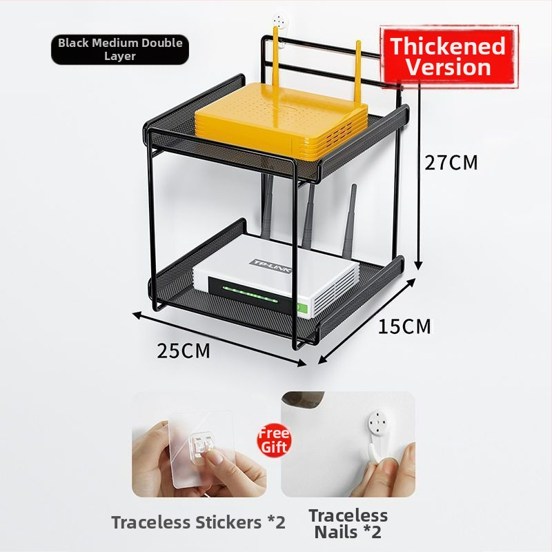 Router tárolóállvány, TV set-top box tárolóállvány, fali konzol, lyukmentes fali konzol, wifi tárolódoboz konzol