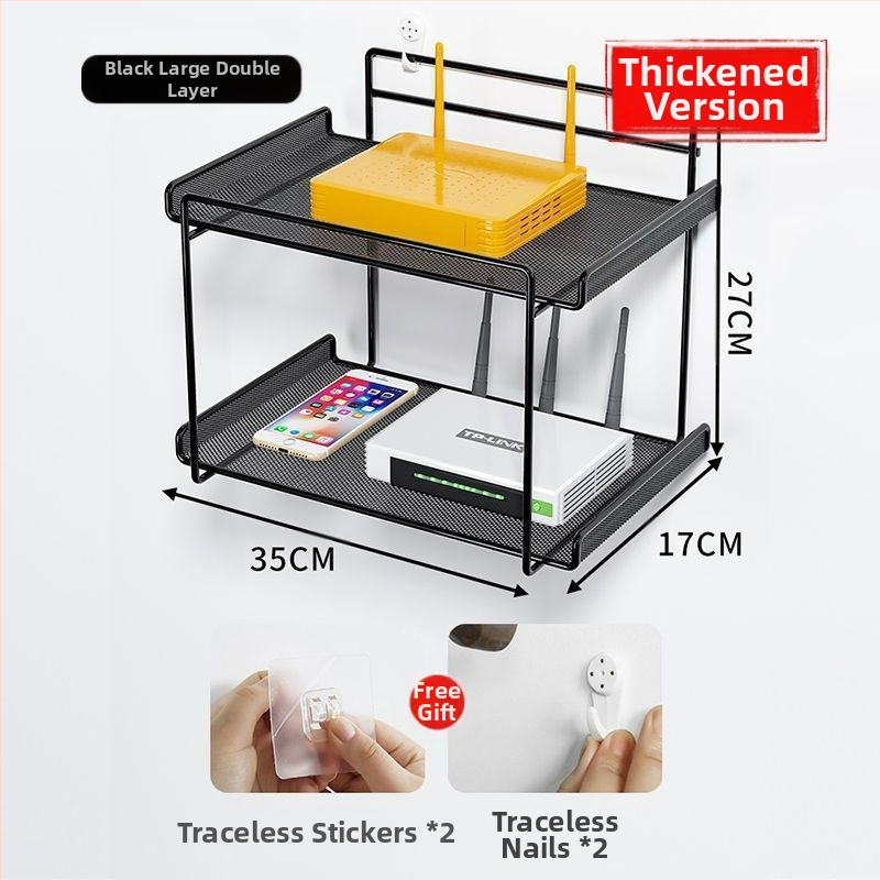 Router tárolóállvány, TV set-top box tárolóállvány, fali konzol, lyukmentes fali konzol, wifi tárolódoboz konzol