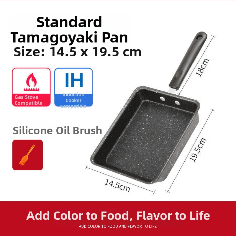 Jaapani stiilis Yuzi praetud kandiline mini mittenakkuva panniga paks muna praetud maifanite väike praepann praemuna majapidamise lame hommikusöögipann