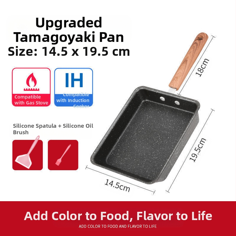 Jaapani stiilis Yuzi praetud kandiline mini mittenakkuva panniga paks muna praetud maifanite väike praepann praemuna majapidamise lame hommikusöögipann