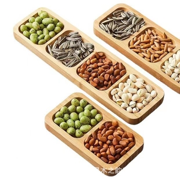 Ιαπωνικό ξύλινο πιάτο με αποξηραμένα φρούτα, κουτί σνακ, καρυκεύματα, πιάτο βύθισης, μπαμπού, σνακ σε χώρισμα, κουτί με αποξηραμένα φρούτα, στολίδια