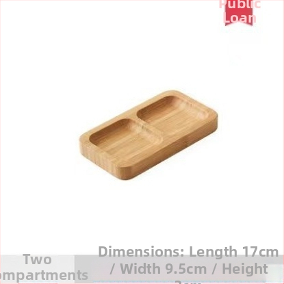 Japoniška medinė džiovintų vaisių lėkštė, užkandžių dėžutė, pagardų padažo indas, bambuko skyreliais užkandžiai, džiovintų vaisių dėžutės papuošalai