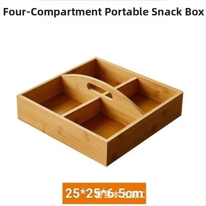 Japoniška medinė džiovintų vaisių lėkštė, užkandžių dėžutė, pagardų padažo indas, bambuko skyreliais užkandžiai, džiovintų vaisių dėžutės papuošalai