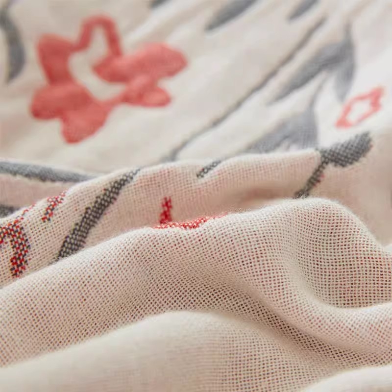 Pătură cu cinci straturi de bumbac, tifon, prosop, pilotă de vară, pilotă simplă și dublă, cu aer condiționat, pătură pentru canapea din bumbac pentru adulți