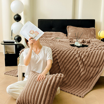 Ριγέ κουβέρτα διασυνοριακής γραμμής Χειμερινή κουβέρτα διπλής όψης Κουνέλι βελούδινη κουβέρτα γραφείου Υπνάκι κουβέρτα κλιματισμού Κουβέρτα καναπέ Κουβέρτα σεντονιού