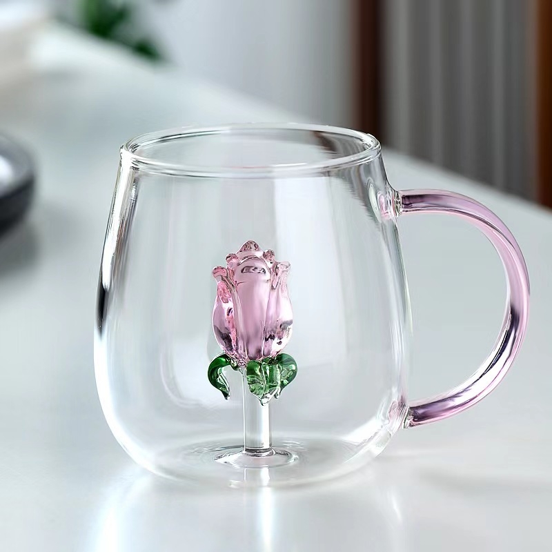 Cană de băut din sticlă tridimensională cu mâner, cu design creativ, pentru suc de vară, diverse stiluri, desene animate unice