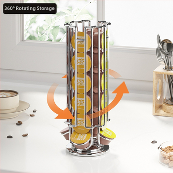 Ράφι αποθήκευσης καψουλών καφέ με ηλεκτρολυτική επιμετάλλωση από σίδηρο, ευρωπαϊκού τύπου, Ράφι αποθήκευσης για καφετιέρα, Απλό ράφι καφέ για το σπίτι, γραφείο