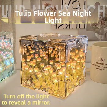 Δημιουργικό φωτιστικό νυχτός με κύβο του Ρούμπικ, χειροποίητο DIY, λουλούδι, θαλασσινή ατμόσφαιρα, ακρυλικό καθρέφτη, στερεοφωνικά στολίδια, δώρα