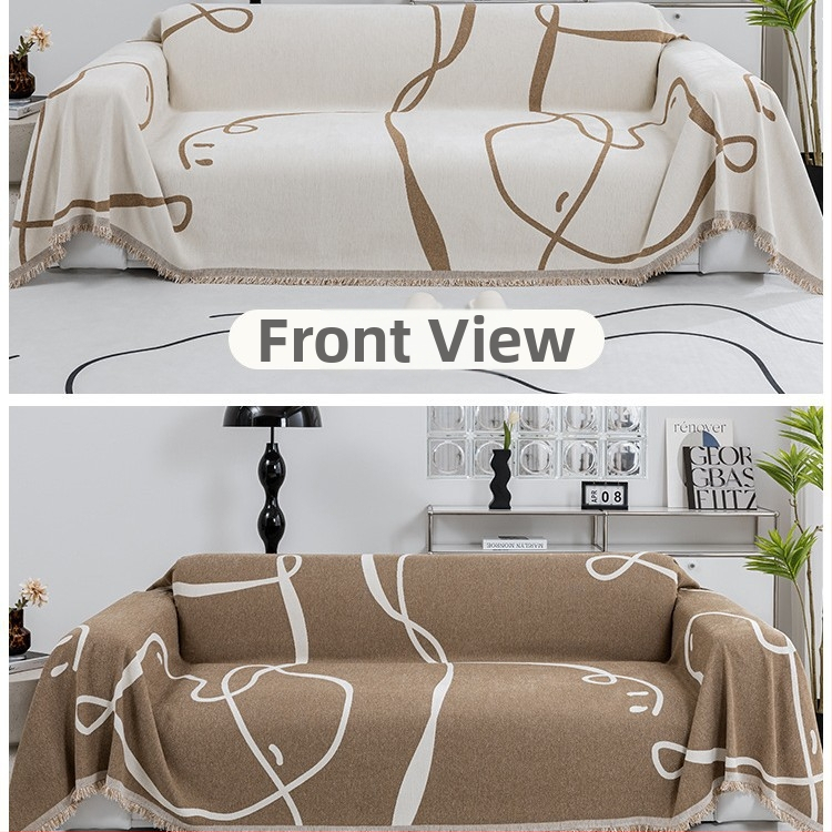 Šenilinis sofos rankšluostis, pilnai uždengiamas audinys, skirtas keturiems sezonams, universalus tiesios eilės, vientisas, neslystantis užvalkalas, 2025 m., naujas užvalkalas