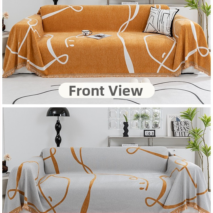 Šenilinis sofos rankšluostis, pilnai uždengiamas audinys, skirtas keturiems sezonams, universalus tiesios eilės, vientisas, neslystantis užvalkalas, 2025 m., naujas užvalkalas