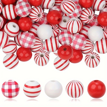 Valentīndienas rozā pērlīšu uzvalks arbūza raksts houndstooth koka pērlītes DIY kaņepju virve koka pērlīšu aukliņas materiāls