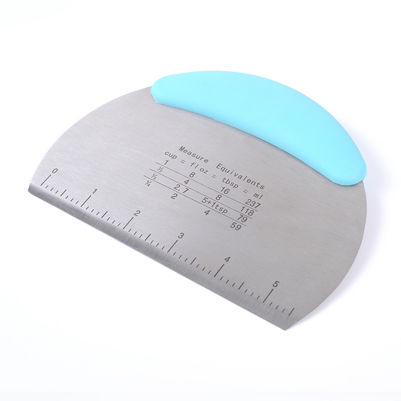 Racletă semicirculară din oțel inoxidabil cu tăietor de scală, din oțel inoxidabil, pentru copt prăjituri și făină