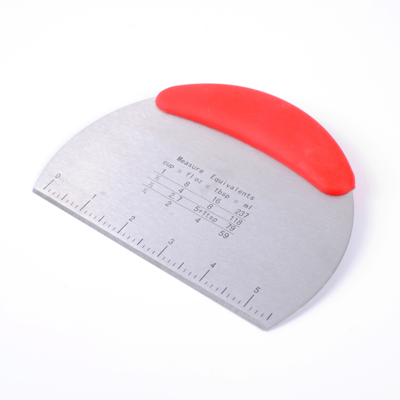 Racletă semicirculară din oțel inoxidabil cu tăietor de scală, din oțel inoxidabil, pentru copt prăjituri și făină