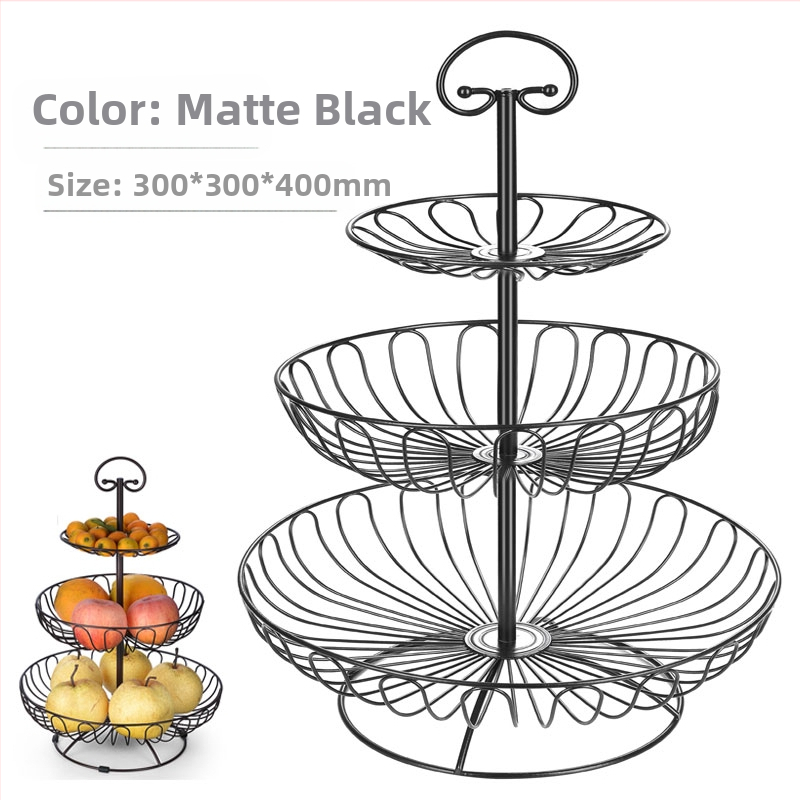 Кошница с плодове на едро, креативна всекидневна, европейски стил, домакинска масичка за кафе, трислойна стойка за закуски, популярна в интернет, голяма многослойна за съхранение