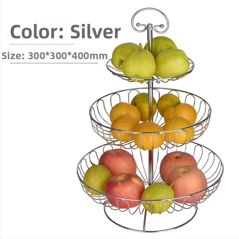 Кошница с плодове на едро, креативна всекидневна, европейски стил, домакинска масичка за кафе, трислойна стойка за закуски, популярна в интернет, голяма многослойна за съхранение