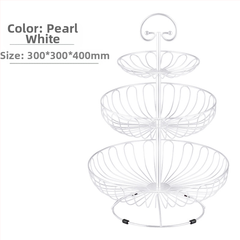 Кошница с плодове на едро, креативна всекидневна, европейски стил, домакинска масичка за кафе, трислойна стойка за закуски, популярна в интернет, голяма многослойна за съхранение