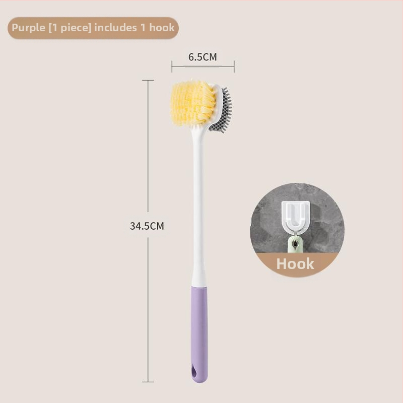 Pika käepidemega jalapesuhari, majapidamises kasutatav multifunktsionaalne kahepoolne pehme hari, vannitoa jalgade kooriv puhastushari, seljahari