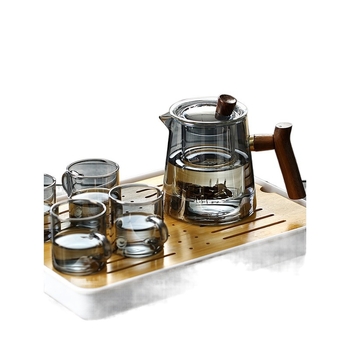 Γυάλινη τσαγιέρα, τσάι, οικιακό σετ τσαγιού λουλουδιών, τσάι Kung Fu, σετ τσαγιού υψηλής αντοχής σε υψηλή θερμοκρασία, διαχωρισμός νερού τσαγιού, μόνο ένα