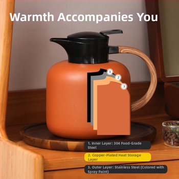 Arbatos vakuuminis puodas Dvisluoksnis šilumos izoliacinis termosas Apsauginis nuo nudegimų Didelės talpos šilumos išsaugojimo butelis Aukštos kokybės dovanos