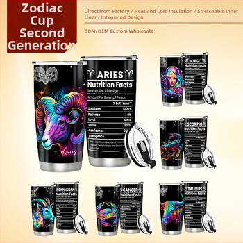 Εργοστάσιο Χονδρικής Xiyin Temu Εξαγωγή Δημοφιλές 12 Constellations 20oz Ποτήρι Αυτοκινήτου Διπλής Επίστρωσης 304 από Ανοξείδωτο Ατσάλι Θερμός
