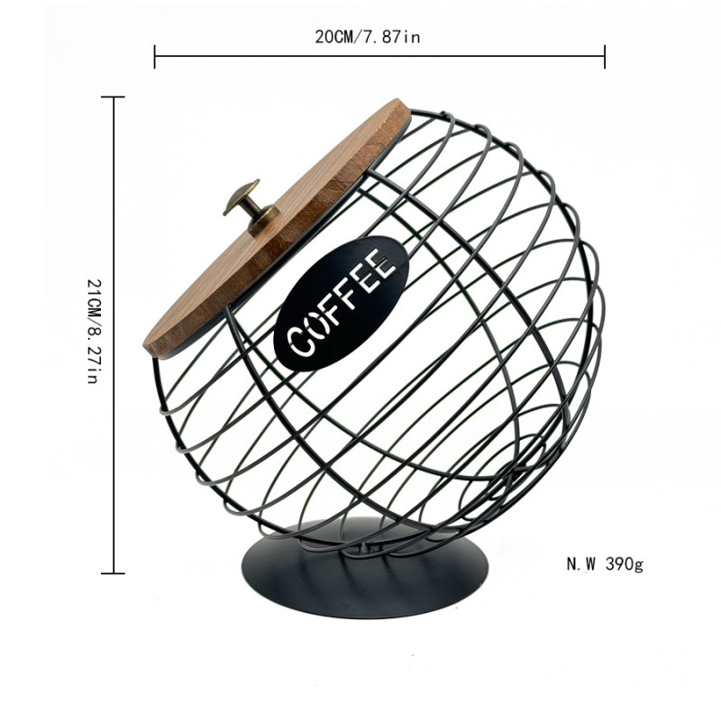 Gamyklinis tarpvalstybinis tiesioginis pardavimas, pasviręs kavos kapsulės geležies laikymo krepšelis, darbalaukio papuošalai, meliono ir vaisių krepšelis.