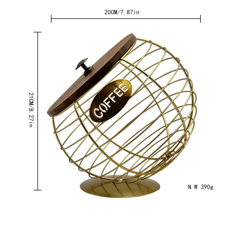 Gamyklinis tarpvalstybinis tiesioginis pardavimas, pasviręs kavos kapsulės geležies laikymo krepšelis, darbalaukio papuošalai, meliono ir vaisių krepšelis.