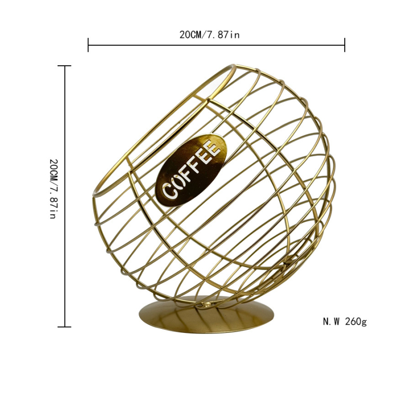 Gamyklinis tarpvalstybinis tiesioginis pardavimas, pasviręs kavos kapsulės geležies laikymo krepšelis, darbalaukio papuošalai, meliono ir vaisių krepšelis.