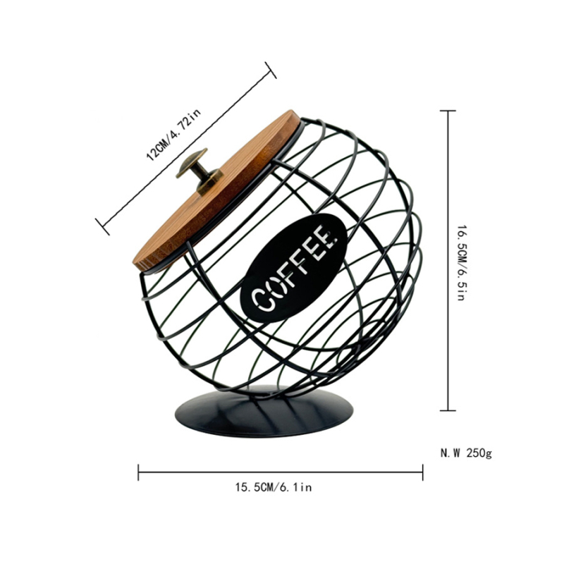 Gamyklinis tarpvalstybinis tiesioginis pardavimas, pasviręs kavos kapsulės geležies laikymo krepšelis, darbalaukio papuošalai, meliono ir vaisių krepšelis.