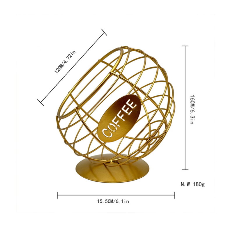 Gamyklinis tarpvalstybinis tiesioginis pardavimas, pasviręs kavos kapsulės geležies laikymo krepšelis, darbalaukio papuošalai, meliono ir vaisių krepšelis.